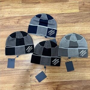 Marine Layer Men's Patchwork Beanie - Black, Gray, and Navy